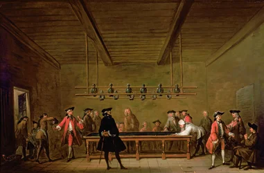 Eine Partie Billard, um 1720-26